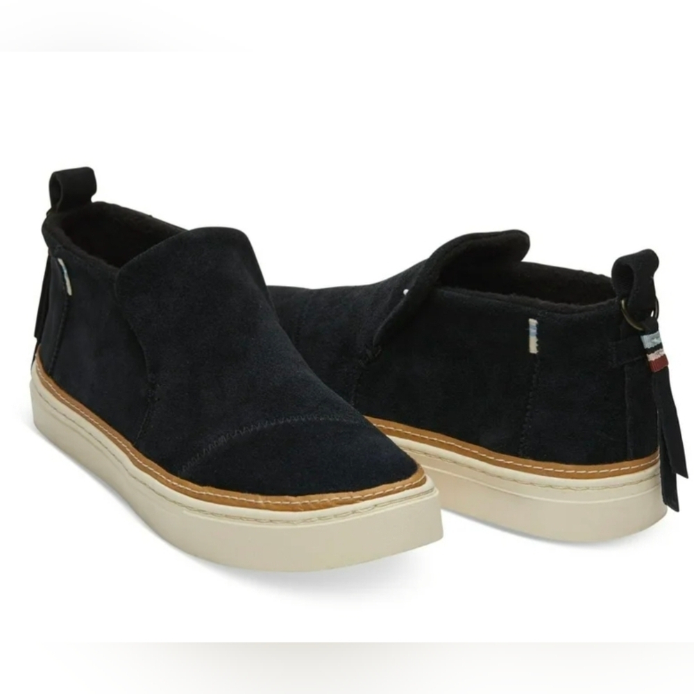 TOMS Women's Black Suede Paxton Slip-On Shoes, 7.5